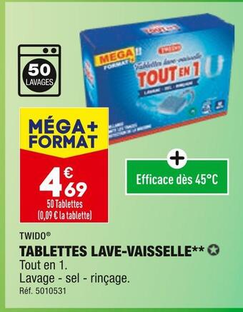 ALDI Twido tablettes lave-vaisselle offre
