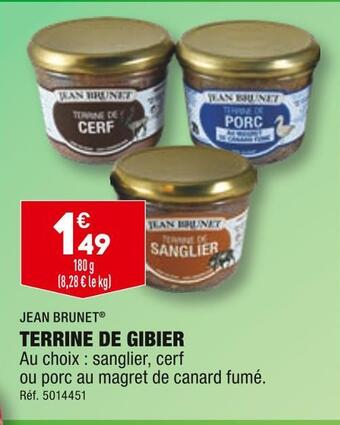 ALDI Jean brunet terrine de gibier offre