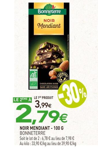 naturéO Bonneterre noir mendiant offre