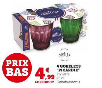 Duralex 4 gobelets picardie