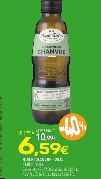 naturéO Emile noel huile chanvre offre