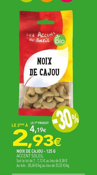 naturéO Accent soleil noix de cajou offre