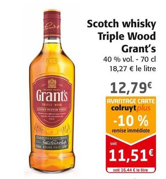 Colruyt Grant’s scotch whisky triple wood offre