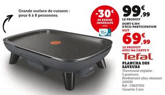 Super U Tefal plancha des saveurs offre