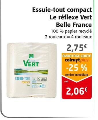 Belle france essuie-tout compact le réflexe vert