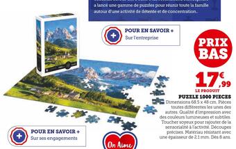 Hyper U Sentosphère puzzle 1000 pieces offre