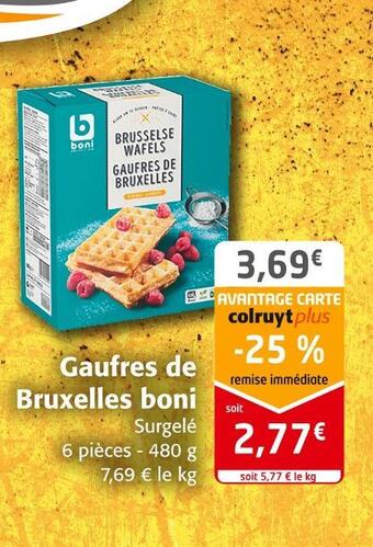 Colruyt Boni gaufres de bruxelles offre