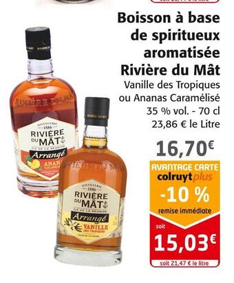 Colruyt Rivière du mât boisson à base de spiritueux aromatisée offre