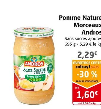 Colruyt Andros pomme nature morceaux offre