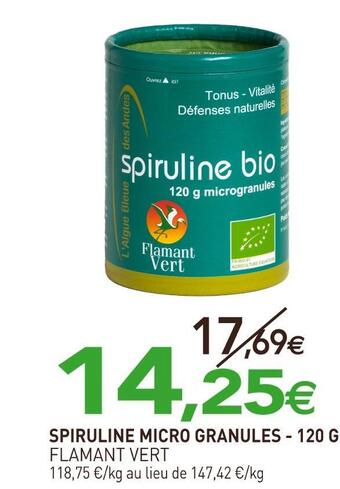 Flamant vert spiruline micro granules