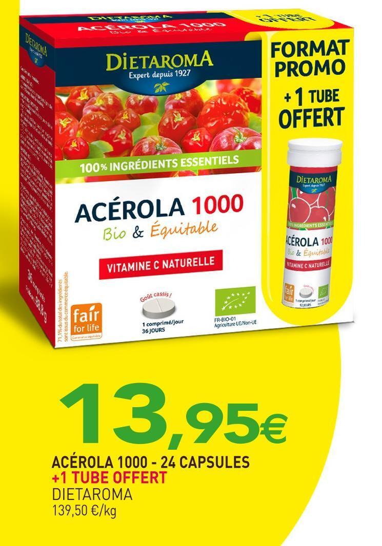 naturéO Dietaroma acérola 1000 offre