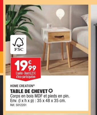 ALDI TABLE DE CHEVET offre