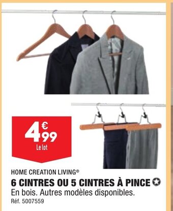ALDI 6 CINTRES OU 5 CINTRES À PINCE En bois. Autres modèles disponibles. offre