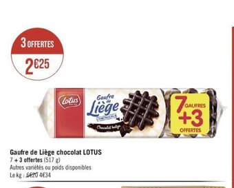 Casino Hyperfrais Gaufre de Liège chocolat LOTUS offre
