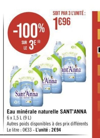 Eau minérale naturelle SANT'ANNA