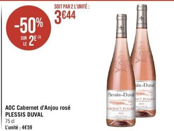 Casino Hyperfrais AOC Cabernet d'Anjou rosé PLESSIS DUVAL offre