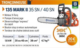 Husqvarna Husqvarna tronçonneuse 135 mark ii 35 sn / 40 sn offre