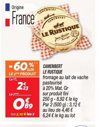 Netto CAMEMBERT LE RUSTIQUE offre