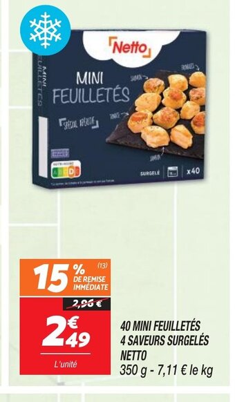 40 MINI FEUILLETĂS 4 SAVEURS SURGELĂS