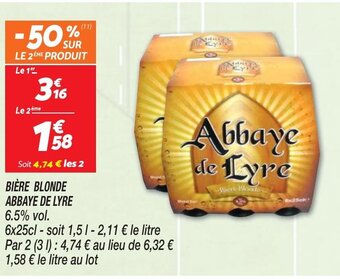 Netto BIÈRE BLONDE ABBAYE DE LYRE offre