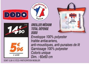 OREILLER MÉDIUM TOTAL DÉFENSE DODO