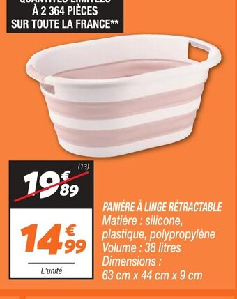 Netto PANIÈRE À LINGE RÉTRACTABLE offre
