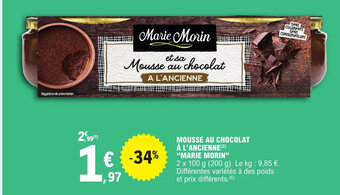 E.Leclerc MOUSSE AU CHOCOLAT L'ANCIENNE offre
