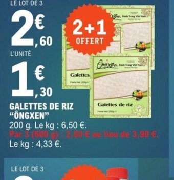 E.Leclerc GALETTES DE RIZ ÔNGXEN offre