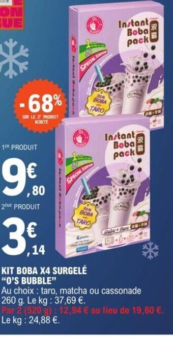E.Leclerc KIT BOBA X4 SURGELÉ O'S BUBBLE offre