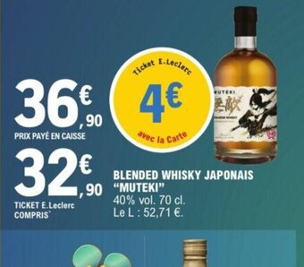 E.Leclerc BLENDED WHISKY JAPONAIS offre
