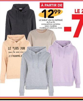 Stokomani LE SWEAT UNI OU IMPRIMÉ offre
