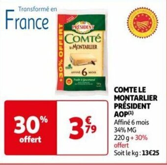 Auchan COMTE LE MONTARLIER PRÉSIDENT AOP (¹) offre