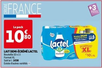 Auchan LAIT DEMI-ÉCRÉMÉ LACTEL offre