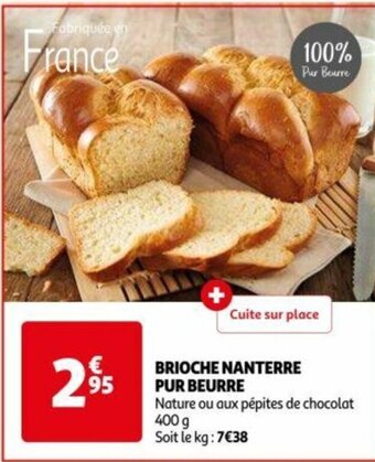 Auchan BRIOCHE NANTERRE PUR BEURRE offre
