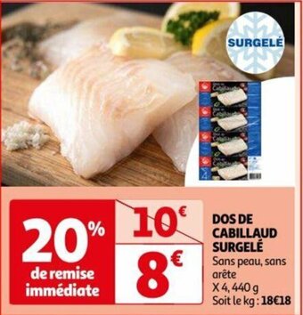 Auchan DOS DE CABILLAUD SURGELÉ offre