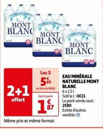 Auchan EAU MINÉRALE NATURELLE MONT BLANC offre