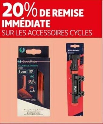 Auchan SUR LES ACCESSOIRES CYCLES offre