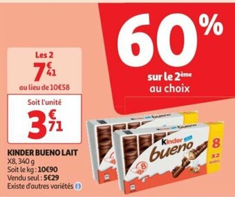 Auchan KINDER BUENO LAIT X8, offre