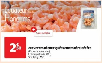 Auchan CREVETTES DÉCORTIQUÉES CUITES RÉFRIGÉRÉES offre