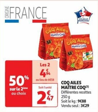 Auchan COQ AILES MAÎTRE COQ(²) offre