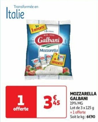 Auchan MOZZARELLA GALBANI offre