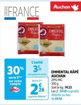 Auchan EMMENTAL RÂPÉ AUCHAN offre