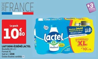 Auchan LAIT DEMI-ÉCRÉMÉ LACTEL offre