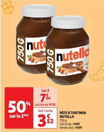 Auchan PÂTE À TARTINER NUTELLA offre