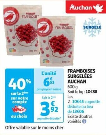 Auchan FRAMBOISES SURGELÉES AUCHAN offre