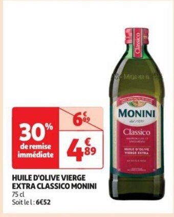 Auchan HUILE D'OLIVE VIERGE EXTRA CLASSICO MONINI offre
