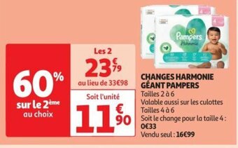 Auchan CHANGES HARMONIE GÉANT PAMPERS Tailles 2 à 6 offre