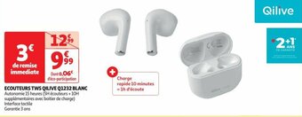 Auchan ECOUTEURS TWS QILIVE Q1232 BLANC offre