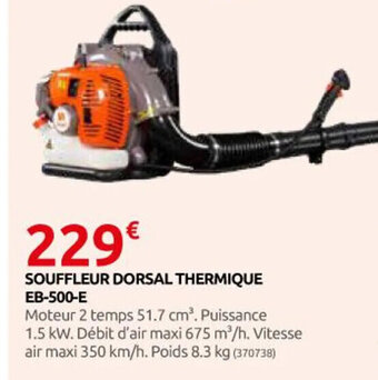 Rural Master SOUFFLEUR DORSAL THERMIQUE offre