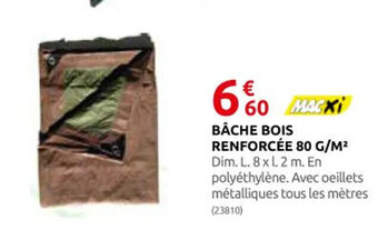 Promo Bâche de protection bois chez Carrefour